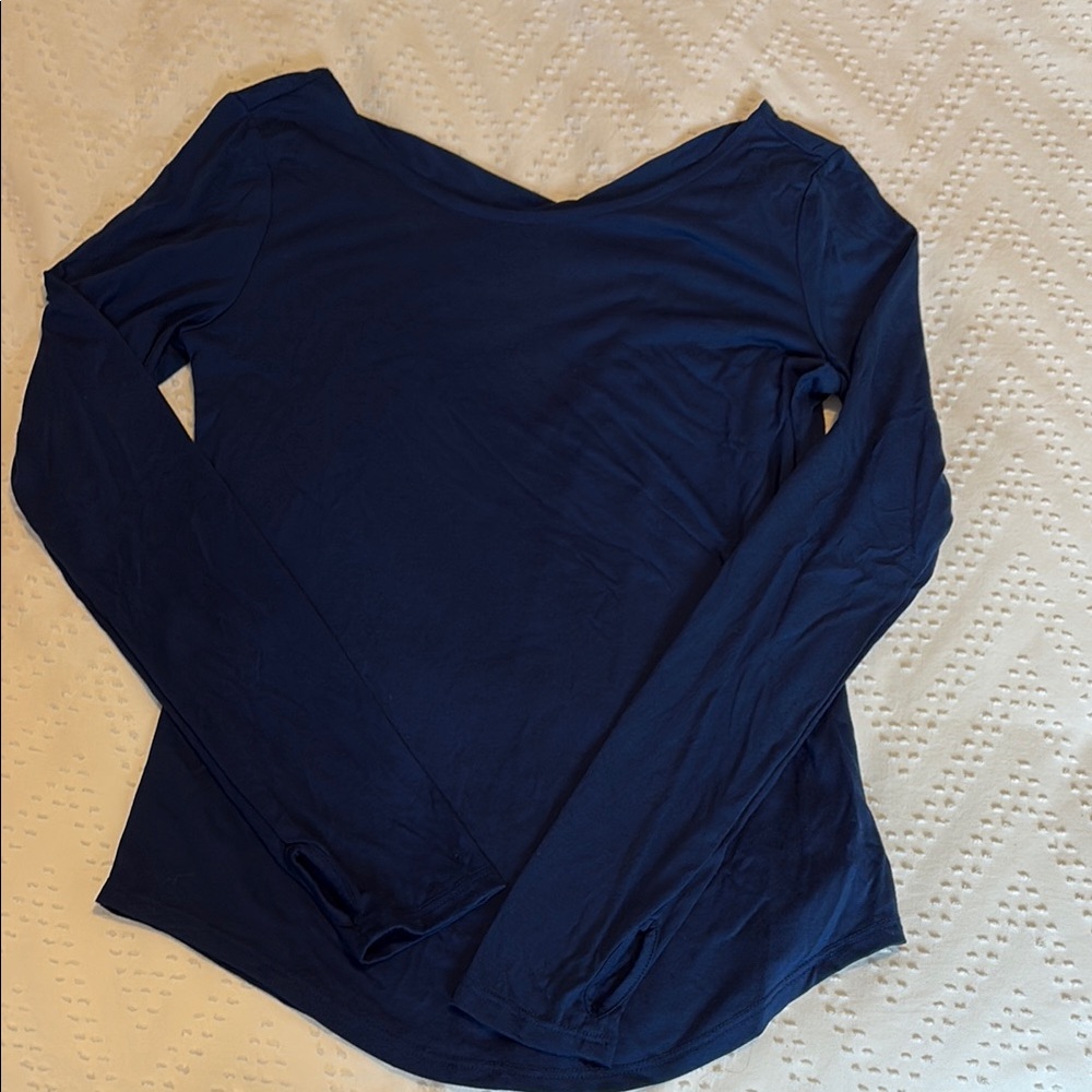 Women's Navy Long Sleeve Top